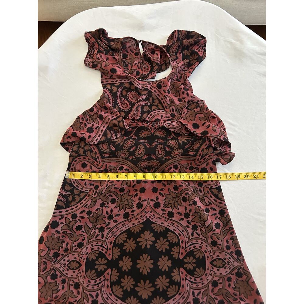 For Love and Lemons Floral Margot Chiffon Halter Mini Dress Womens Size Small - Picture 8 of 9